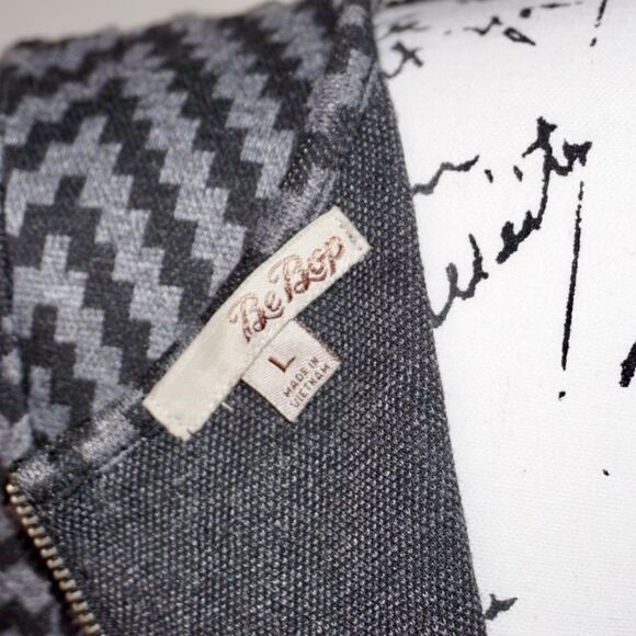 BeBop Black and Gray Chevron Sheath Midi Dress, L - Picture 3 of 4